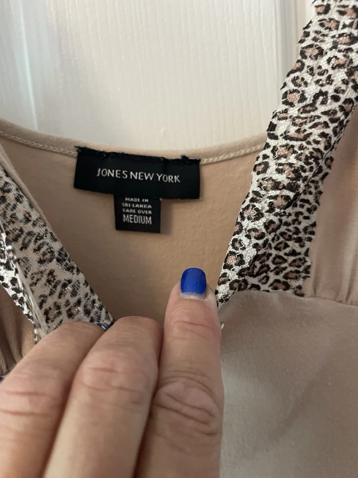 Camisón babydoll mediano Jones New York estampado animal 1Z Foto 4 de 4