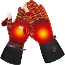 Heated Gloves for Men Women Electric Fingerless Liner Gloves Rechargeable for Ph