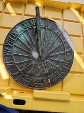 Solid Brass Sundial Cleveland Trade School Count None But Sunny Hours Early 10"