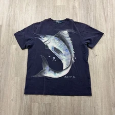 Vintage Polo Ralph Lauren Shirt Men's Medium Marlin Swordfish RL 67 Sportsman