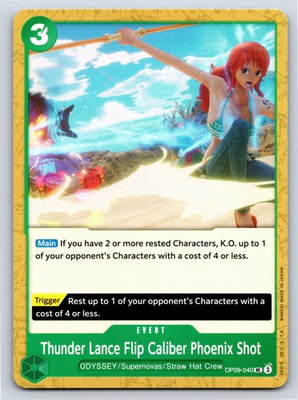 #ad One Piece OP09 040 Thunder Lance Flip Caliber Phoenix Shot UC US Seller $0.99