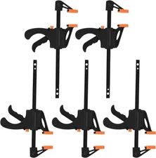 5 Pcs 4 Inch Quick Grip Bar Clamps for Woodworking, One Handed Ratchet Set