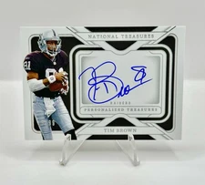 2024 National Treasures TIM BROWN Silver Personalized ON CARD AUTO Raiders /99