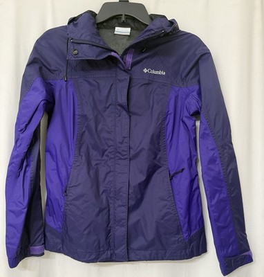 COLUMBIA WOMENS PURPLE WATERPROOF  Breathable Omni Tech JACKET SZ  XS