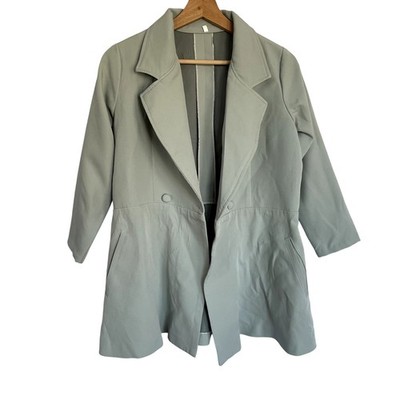 Sage green long sleeved blazer business casual style button front women's size M