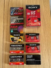 Sealed Blank Cassette Tape Lot Sony HF TDK D Maxell RCA Type I - Lot of 19