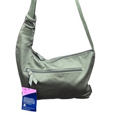 Cotton Reimagined Olive Green Crossbody Bag Vera Bradley NEW Zipper Pocket 14"