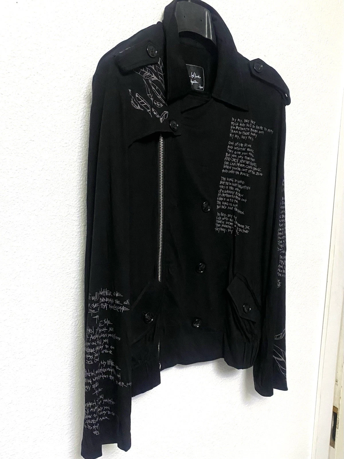 Number (N)ine Takahiro Miyashita Black Biker Jacket L Zip/Button Pockets - product detail image 5