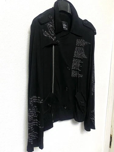 Number (N)ine Takahiro Miyashita Black Biker Jacket L  Zip/Button Pockets image 5