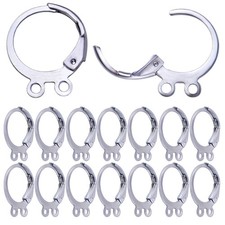 50pcs Hypoallergenic Round Earring Hooks Alloy Lever Back Earrings French Hoo...