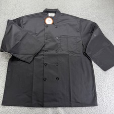HAPPY CHEF 3/4 Long Sleeve Coat Style 403 Men's Large Black New Buttons