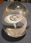 Steuben George Thompson Cane Teardrop Swirl Paperweight Bubble Egg #8092 MCM