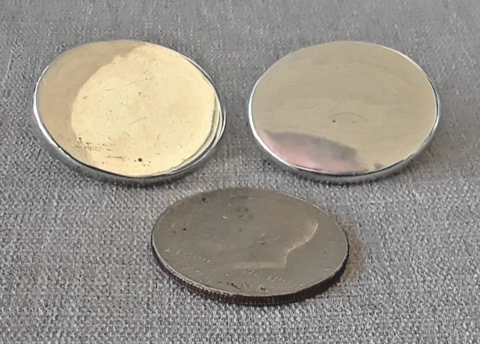 Gemelos ovalados grandes de plata de ley firmados por México LM de aproximadamente 1,25" x 1" de colección Foto 3 de 4