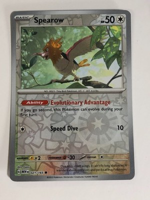 Pokemon TCG 151 Reverse Holographic Spearow 021/165 Near Mint
