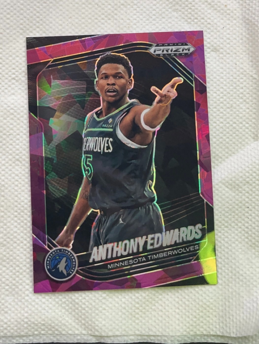 2024-25 Panini Prizm Black Anthony Edwards Purple Ice Prizms /149 #17 Minnesota