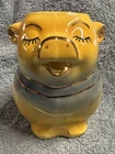REAR GOLD ENLAY SHAWNEE POTTERY Creamer Yellow Blue 1940s Vintage