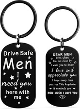 Drive Safe Keychain for Husband Boyfriend - Valentines Day Gifts for Him
