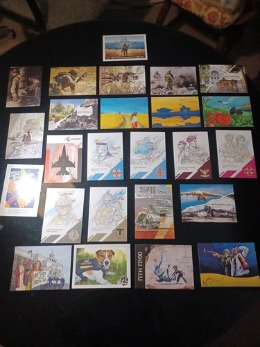 UKRAINE- FULL SET OF 25 DIFF. OFFICIAL POST CARDS ABOUT CONFLICT WITH RUSSIA