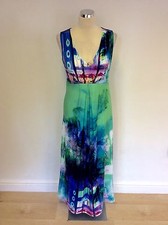 BNWT LAKELAND MULTI COLOURED PRINT MAXI DRESS SIZE 10