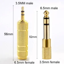3.5mm to 6.5mm Female Male Headphone Stereo Audio Jack Adapter Plug Converter