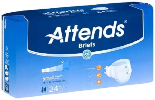 Attends Briefs Small Heavy Diapers Disposable 24" - 35" (Case of 96) BRBX15
