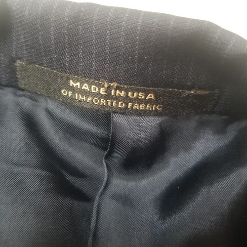 Hart Schaffner Marx Nordstrom Men 2 Piece Suit 44s Blue Stripe Wool 38"x28 Pants - Picture 15 of 20