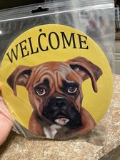 New  Boxer Metal Dog Welcome Sign KC creations Great Gift 