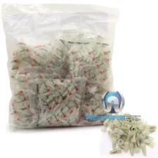 1000 White Crimp Cap Connectors Nylon Closed Ends Snow Caps