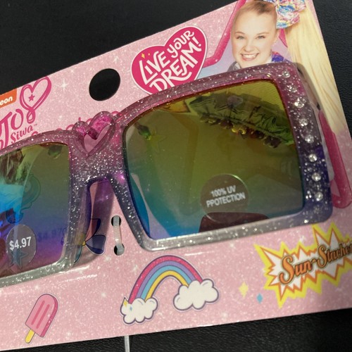 Kids JOJO SIWA Square Pink SPARKLE SUNGLASSES 100% UV Protection - Picture 3 of 9