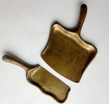 Silent Butler 2 Pc Antique Brass Crumb Catcher - Downton Abbey Dining