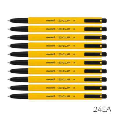 Monami FX 153 Clip Kugelschreiber 1,0 mm schwarz 24 Stück Korea Stift