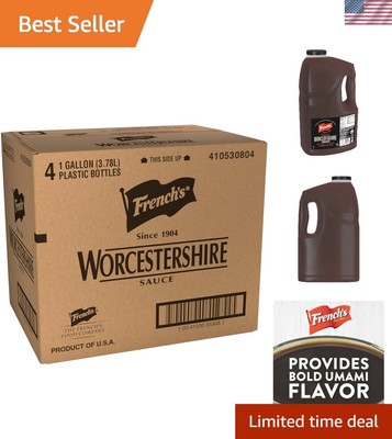 Premium Worcestershire Sauce, 1 Gallon (4-Pack) for Savory Marinades & More