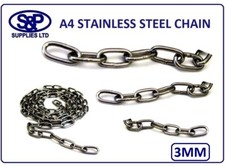3mm - 3MM A4 GR316 MARINE GRADE STAINLESS STEEL CHAIN, ANTI CORROSION ST/STEEL
