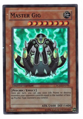 Yu-Gi-Oh Card: Master Gig RGBT-ENPP5 SUPER RARE Limited Edition! PL