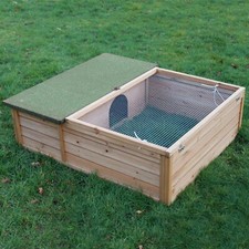 Tortoise Hedgehog Guinea Pig Small Pet Wooden House Hide Shelter with Run