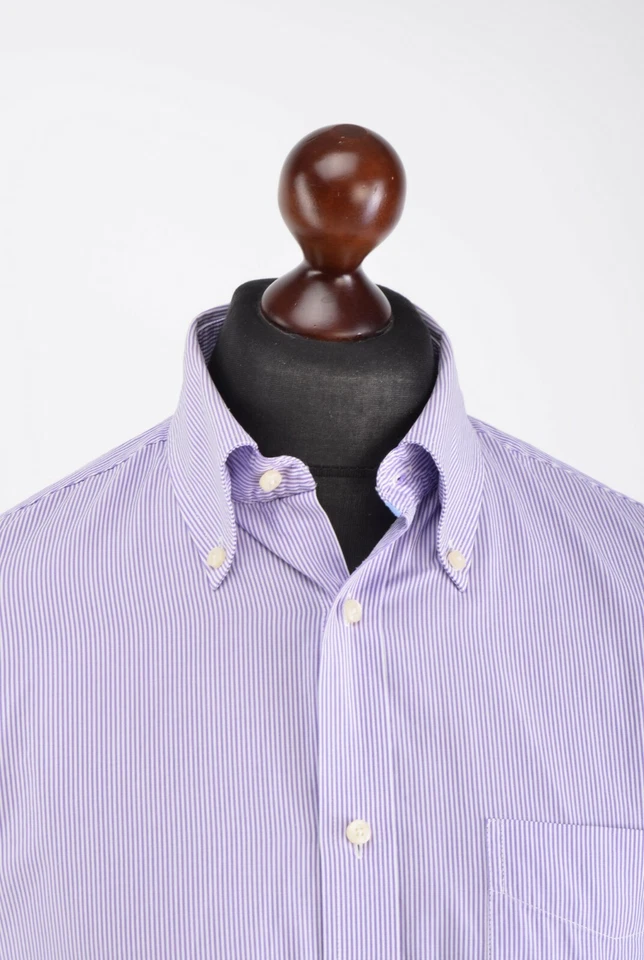 Hackett Lilac/White Striped 100's Two Ply Cotton Shirt Size Medium P-P 22" Foto 3 de 4