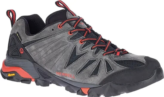 MERRELL NUEVO EN CAJA Zapatos para Caminar para Hombres CAPRA GTX Granito/Naranja J598427 Reino Unido 11/46