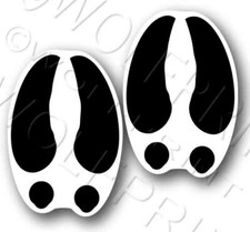 2 Deer Tracls 3.25 Tall Sticker Outdoor Sportsman Hunting Decal Black
