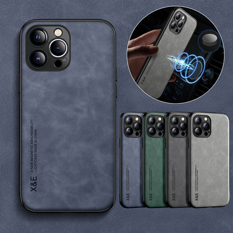 Magnetic Leather Case For IPhone 16 Pro Max / 15 / 14 / 13 / 12 / 11 - Slim & Shockproof