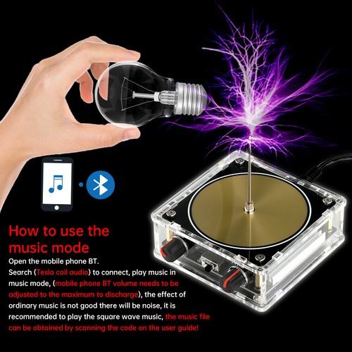 AC110-220V Dual Mode Music Tesla Coil Music Box Artificial Lightning Touchable - Picture 2 of 30