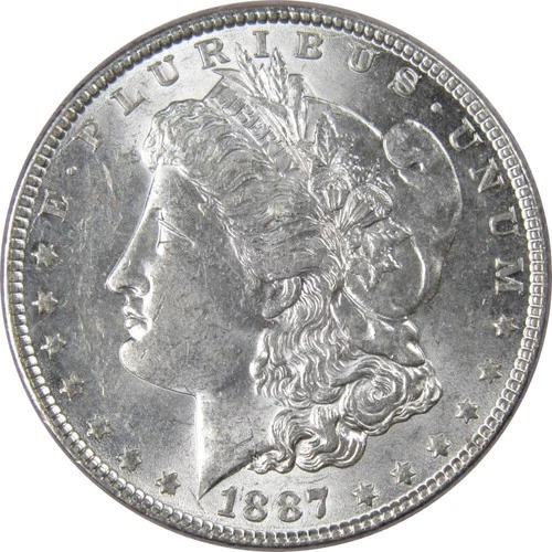 1887 Morgan Dollar AU About Uncirculated 90% Silver $1 US Coin Collectible