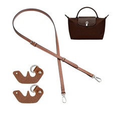 Purse Straps Replacement, 0.5" Leather Strap, Brown, Silver Buckle 