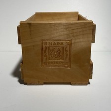 Vintage Napa Valley Wood Box 20 CD DVD Video Game Display Storage Crate Wooden