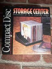 Vintage Compact Disc Storage Center for Desk Top Holds 12 CDs