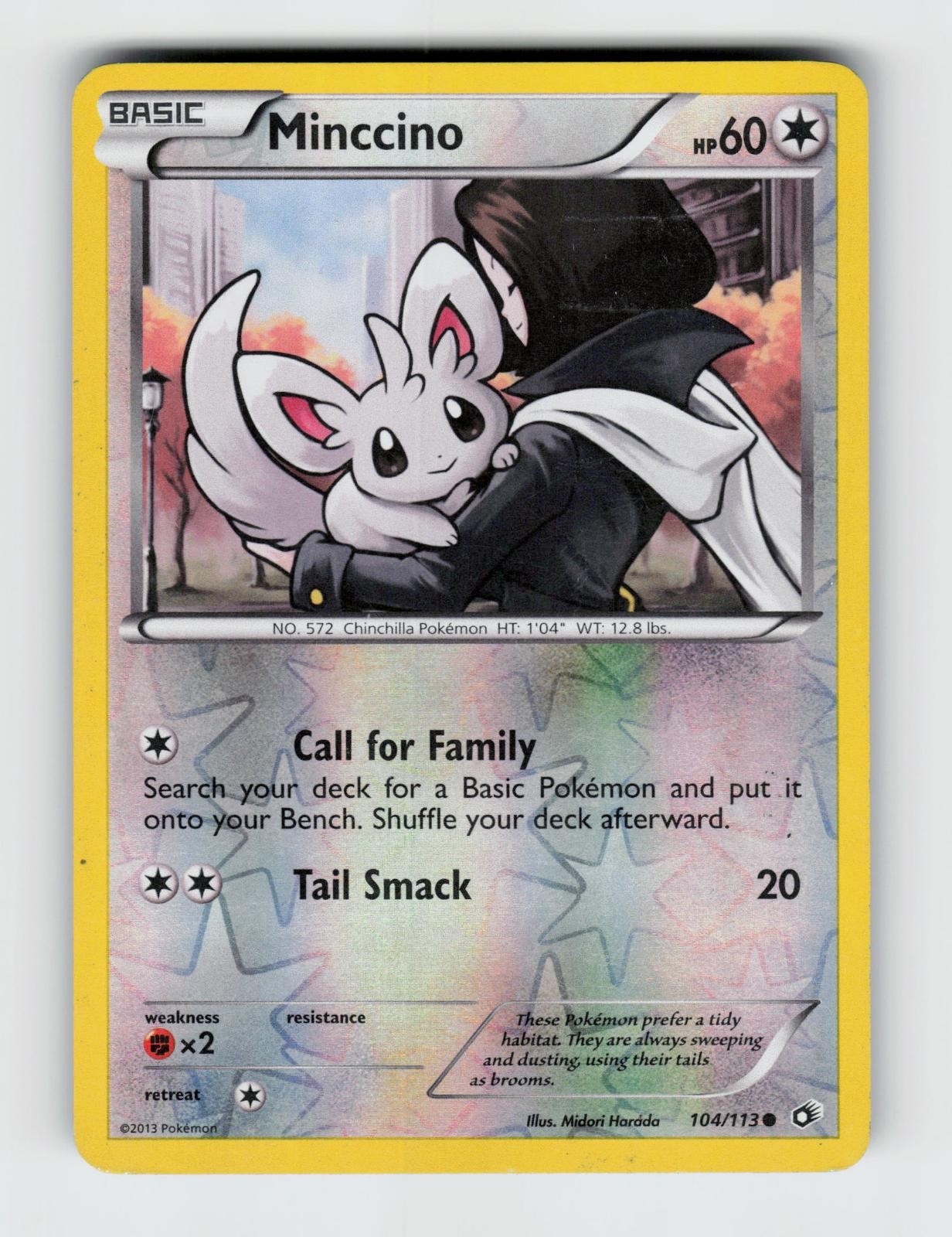 Minccino 104/113 Reverse Holo Common Legendary Treasures Pokemon 2013 MP