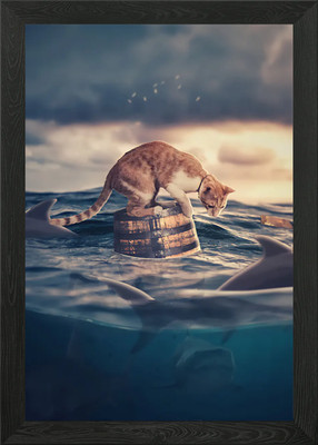 Gerahmtes Wandbild Poster Leinwanddruck Bild Katze Katzen Katze