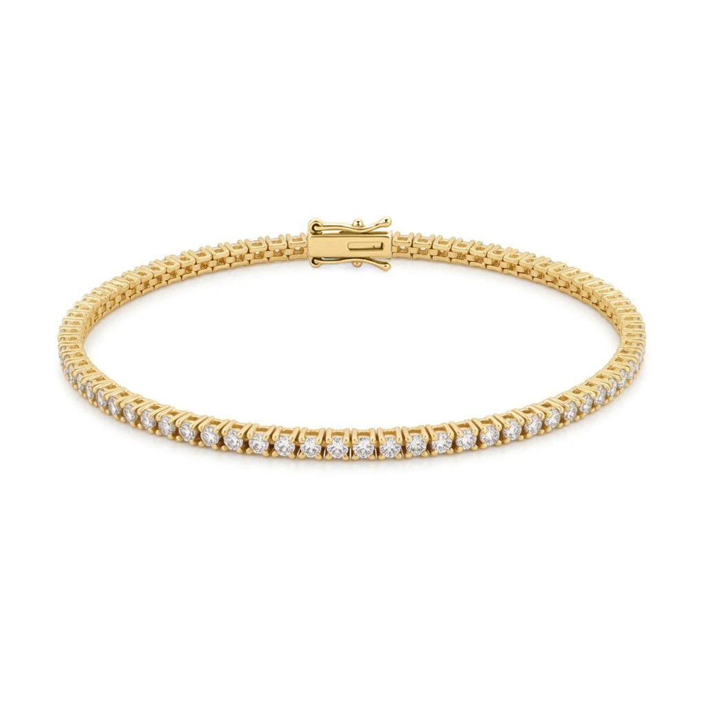 9ct Gold Jewelco London 2ct Certified Lab Grown Diamond Tennis Bracelet