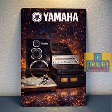 Yamaha Hi-Fi Stereo Metal Poster Sign 20x30cm Vintage Audio Turntable Decor