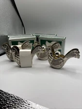 Set Of 4 VTG  Avon Silver Dove (1)Ornament Bird of Paradise & (3) Occur!Colognes