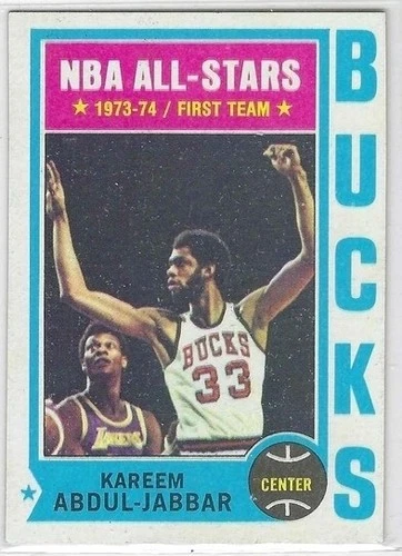 1974-75 TOPPS KAREEM ABDUL-JABBAR CARD (BUCKS) #1